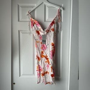 Zara white floral dress